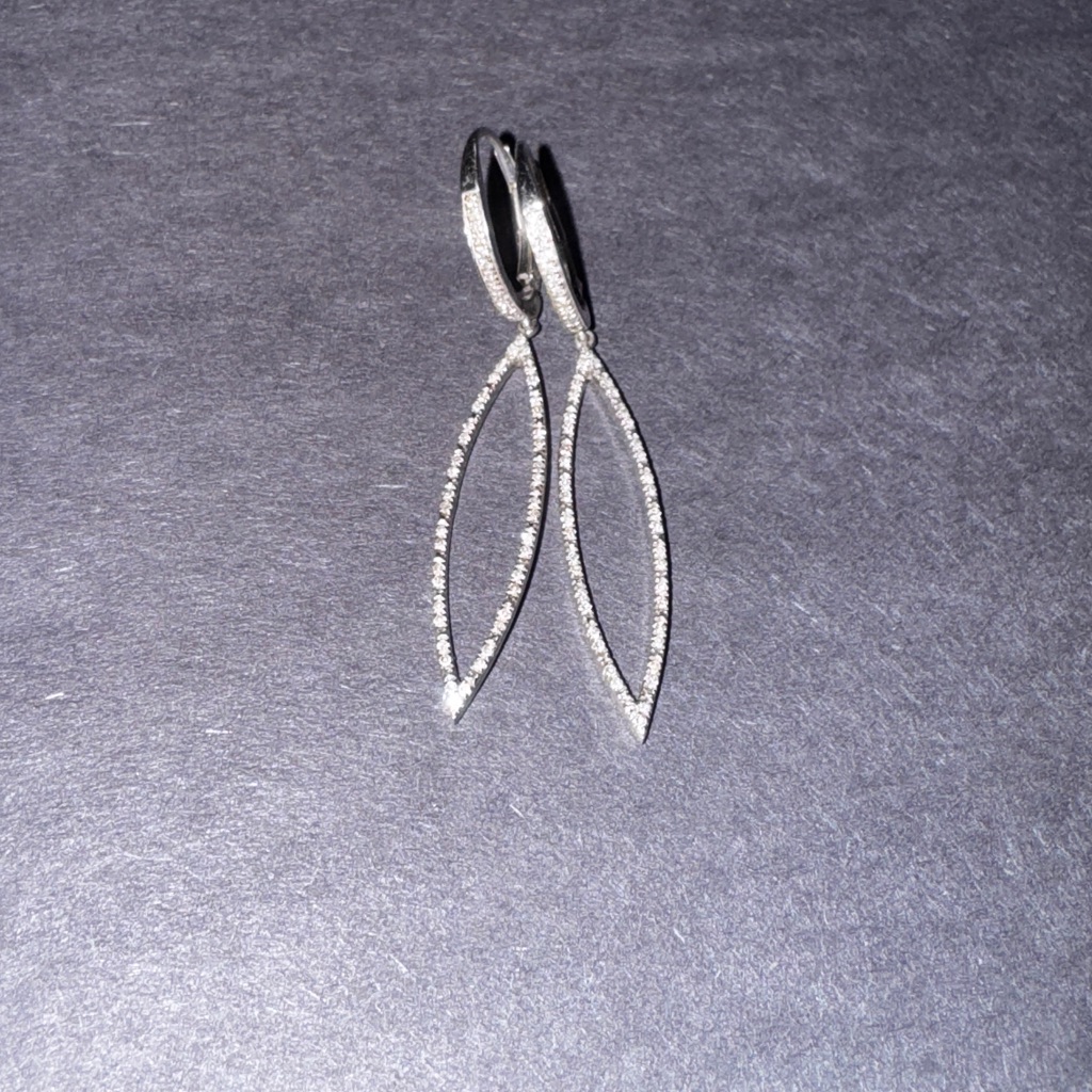 Elegant Silver Leaf Drop Earrings